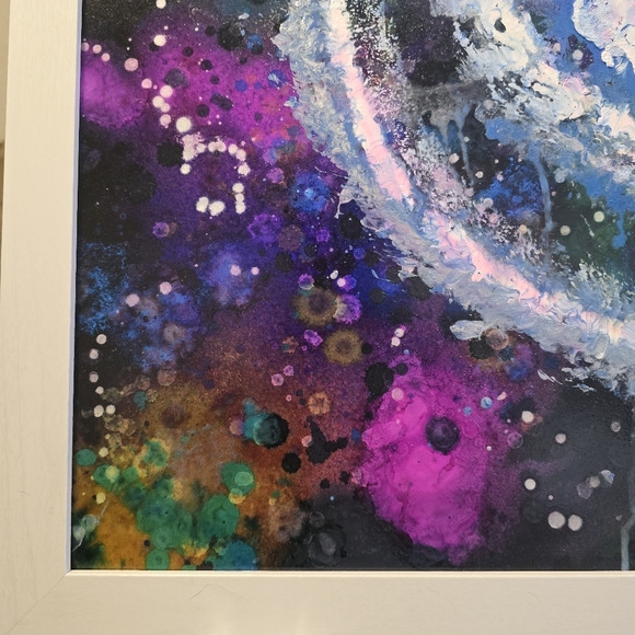 HANDCRAFTED Abstract Painting HANDMADE Artwork HANDPAINTED Wall Art Decor Framed - Picture 11 of 14